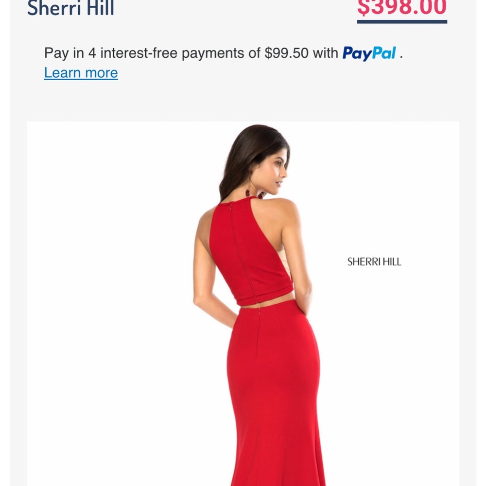 Sherri Hill Red Sheath Halter Dress for Prom